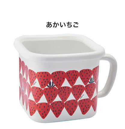 Plune. ホーローマルチスクエアポット RD ドット 猫 キュート プチホーロー食器 ミミ ココ モモ 丸い 日本製(代引不可)