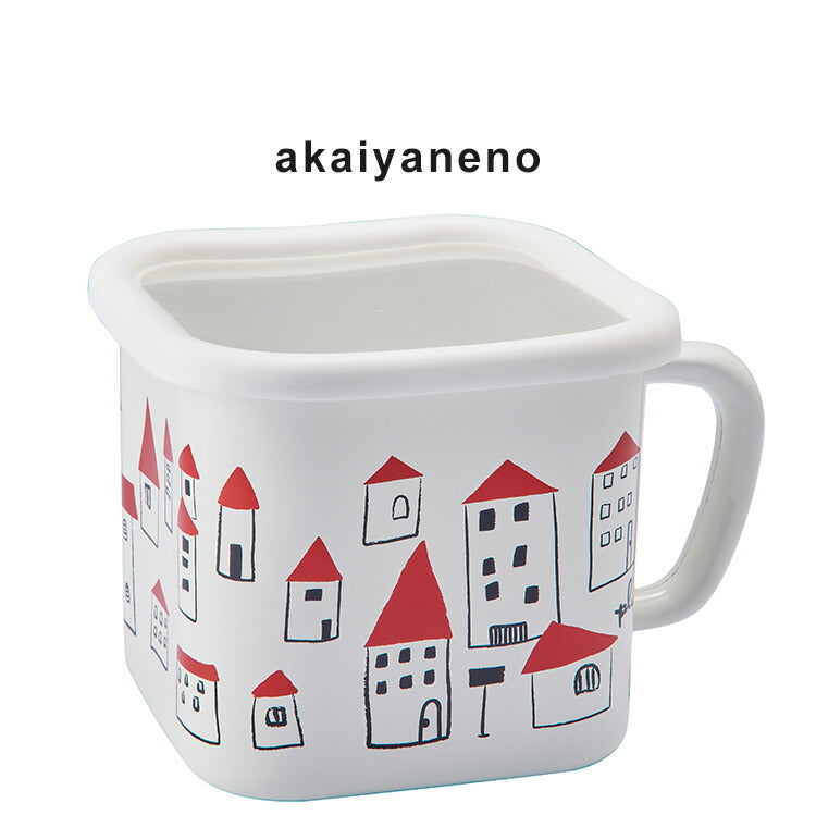 Plune. ホーローマルチスクエアポット RD ドット 猫 キュート プチホーロー食器 ミミ ココ モモ 丸い 日本製(代引不可)