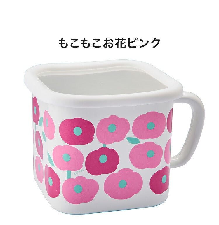 Plune. ホーローマルチスクエアポット RD ドット 猫 キュート プチホーロー食器 ミミ ココ モモ 丸い 日本製(代引不可)