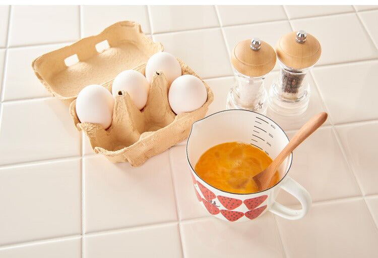 プルーン ホーローメジャーカップ S レモン 猫 キュート プチホーロー食器 ミミ ココ モモ 丸い チャーミング(代引不可)