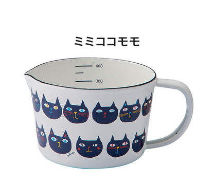 プルーン ホーローメジャーカップ S レモン 猫 キュート プチホーロー食器 ミミ ココ モモ 丸い チャーミング(代引不可)