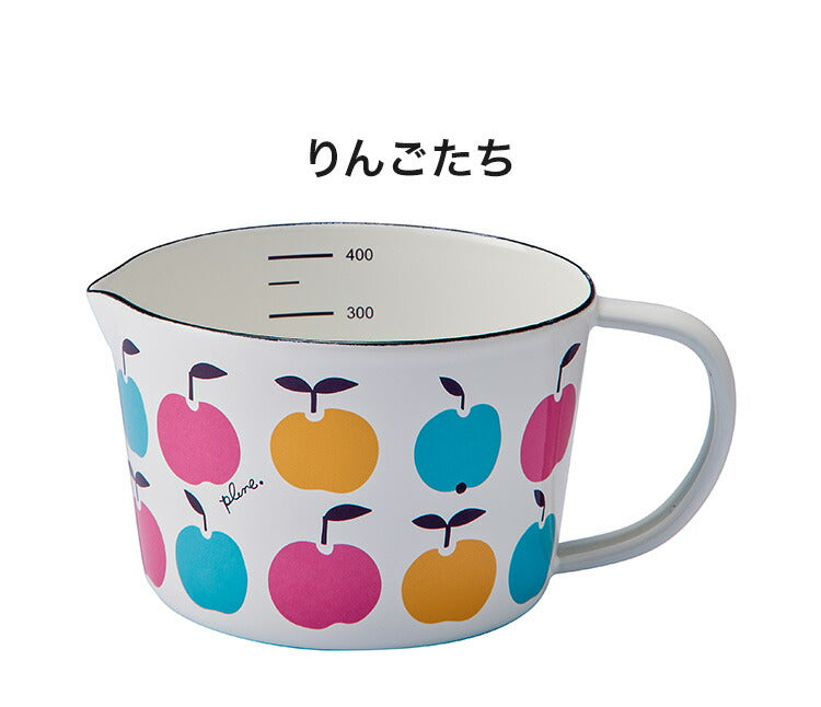 プルーン ホーローメジャーカップ S レモン 猫 キュート プチホーロー食器 ミミ ココ モモ 丸い チャーミング(代引不可)