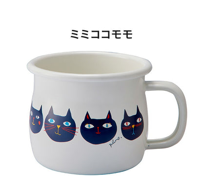 プルーン ホーローマグカップ 7cm レモン 猫 キュート プチホーロー食器 ミミ ココ モモ 丸い チャーミング(代引不可)