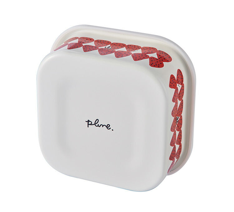 プルーン ホーロースクエアストッカーL レモン 猫 キュート プチホーロー食器 ミミ ココ モモ 丸い 日本製(代引不可)