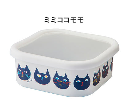 プルーン ホーロースクエアストッカーL レモン 猫 キュート プチホーロー食器 ミミ ココ モモ 丸い 日本製(代引不可)