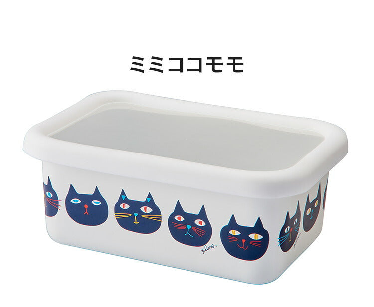 プルーン ホーローレクタングルストッカーM レモン 猫 キュート プチホーロー食器 ミミ ココ モモ 日本製(代引不可)