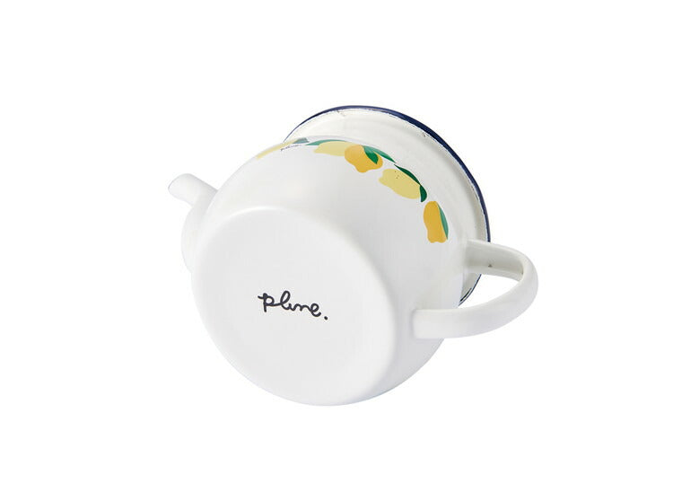 プルーン ホーローティーポット レモン 猫 キュート ミミ ココ モモ 丸い チャーミング 新潟県燕市 日本製(代引不可)