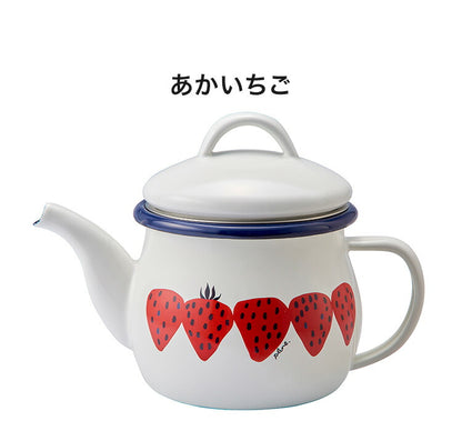 プルーン ホーローティーポット レモン 猫 キュート ミミ ココ モモ 丸い チャーミング 新潟県燕市 日本製(代引不可)