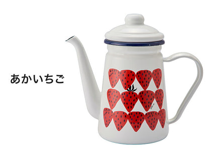 プルーン ホーローカフェポット レモン 猫 キュート ミミ ココ モモ 1~2人分 丸い チャーミング 日本製(代引不可)