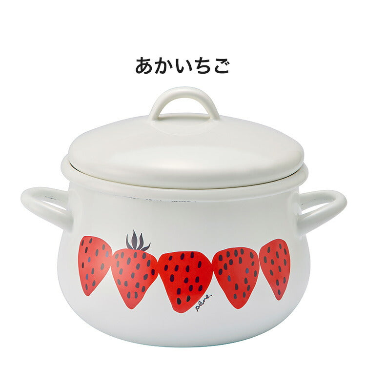 プルーン ホーロー両手鍋 16cm レモン 猫 キュート プチホーロー食器 ミミ ココ モモ 1~2人分 丸い 日本製(代引不可)