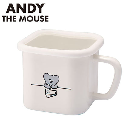 「ねずみのANDY」ホーローマルチスクエアポット キャラクター キッチン用品 かわいい(代引不可)
