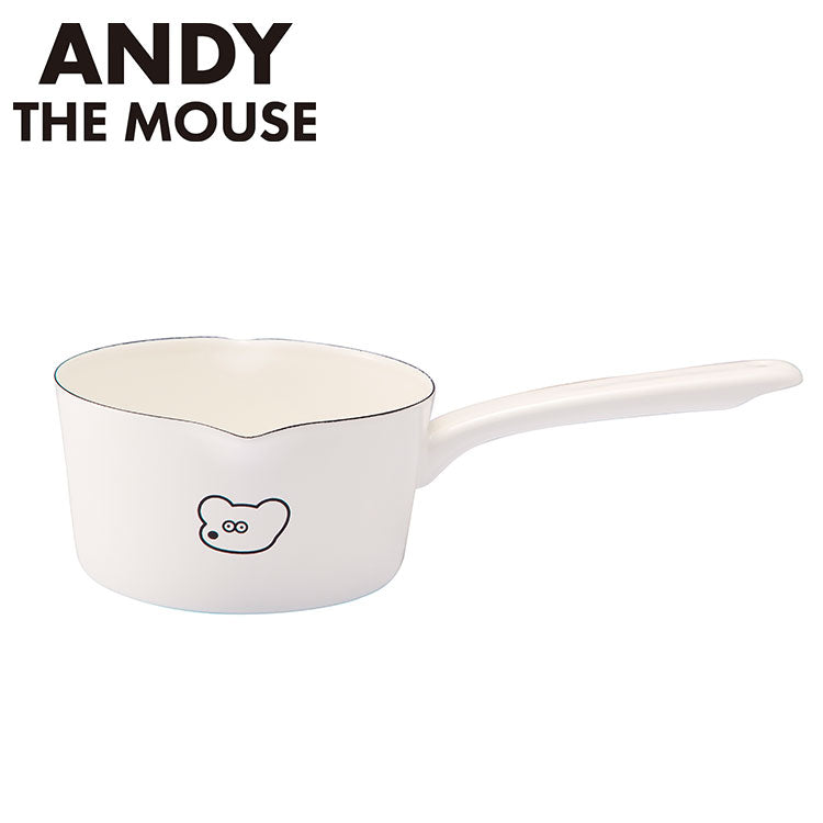 「ねずみのANDY」ホーローミルクパン15cm キャラクター キッチン用品 かわいい(代引不可)