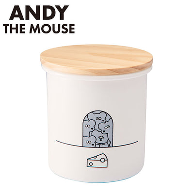 「ねずみのANDY」ホーローキャニスター キャラクター キッチン用品 かわいい(代引不可)
