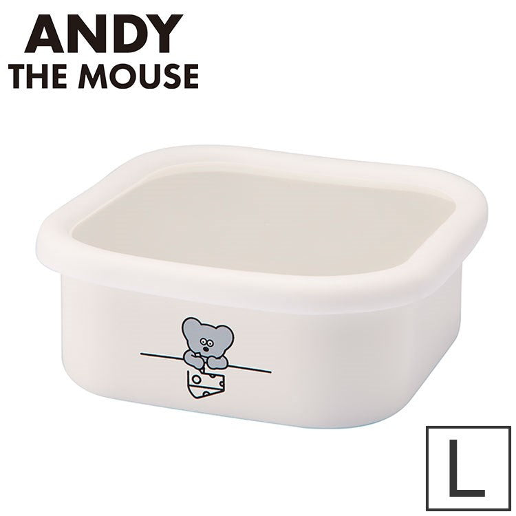 「ねずみのANDY」ホーロースクエアストッカー・L キャラクター キッチン用品 かわいい(代引不可)