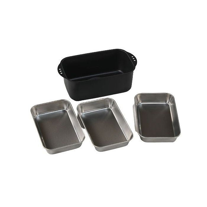 天ぷら鍋 ミニ天ぷら 角型 ミニ揚げ物鍋 スクエア ステンレスバット3枚セット IH対応[ガス火もOK] 揚げ鍋 揚げ物 天ぷら お弁当用 ミニ 少量 小型 小さめ 小さい 1人用 2人用 鉄 鉄製(代引不可)