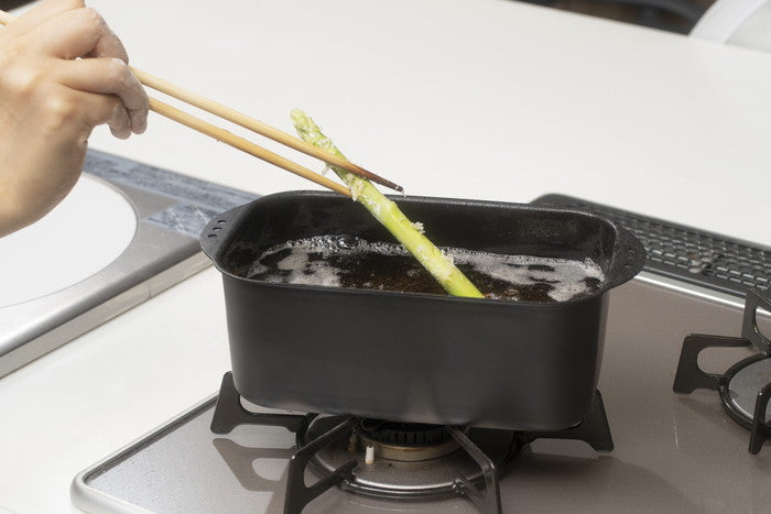 天ぷら鍋 ミニ天ぷら 角型 ミニ揚げ物鍋 スクエア ステンレスバット3枚セット IH対応[ガス火もOK] 揚げ鍋 揚げ物 天ぷら お弁当用 ミニ 少量 小型 小さめ 小さい 1人用 2人用 鉄 鉄製(代引不可)