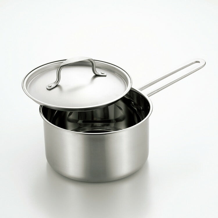 シェフズポット深型両手鍋 ステンレス深型鍋 蓋付き 18cm IH対応 ガス火対応(代引不可)