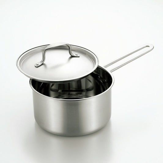 シェフズポット深型両手鍋 ステンレス深型鍋 蓋付き 18cm IH対応 ガス火対応(代引不可)