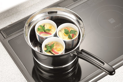 深型片手鍋18 パスタポット 目皿付 ガラス蓋付 ザル付き(代引不可)