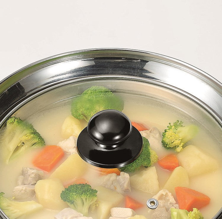 深型片手鍋18 パスタポット 目皿付 ガラス蓋付 ザル付き(代引不可)