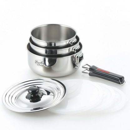 竹井器物製作所 EXC-103 エクセレントシェフ [ ハンドル着脱式片手鍋 3点セット(IH対応) ](代引不可)