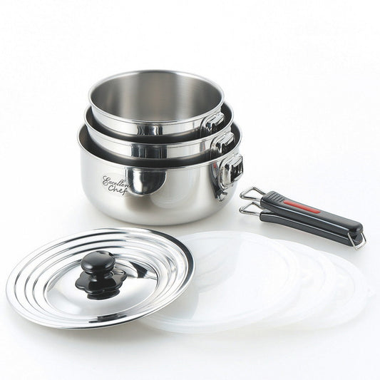 竹井器物製作所 EXC-103 エクセレントシェフ [ ハンドル着脱式片手鍋 3点セット(IH対応) ](代引不可)