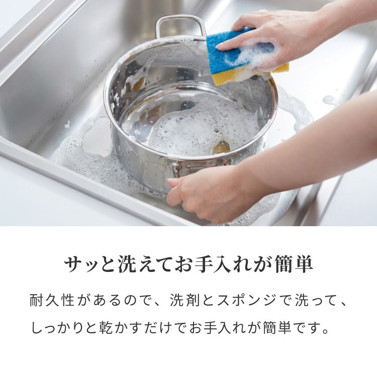 日本製 燕三条 ステンレス3層 両手鍋 22cm IH対応 蓋付き 全面鏡面仕上げ ガス火OK アルミクラッド 三層鋼 鍋 フッ素不使用 SUS304 ステンレス製 フライパン シモリュウ プラジュール
