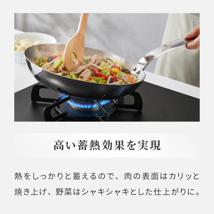 日本製 燕三条 ステンレス3層フライパン 24cm IH対応 ガス火OK アルミクラッド 三層鋼 フライパン フッ素不使用 SUS304 ステンレス製 フライパン シモリュウ プロシード ギフト
