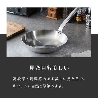 日本製 燕三条 ステンレス3層フライパン 28cm IH対応 ガス火OK アルミクラッド 三層鋼 フライパン フッ素不使用 SUS304 ステンレス製 フライパン シモリュウ プロシード ギフト