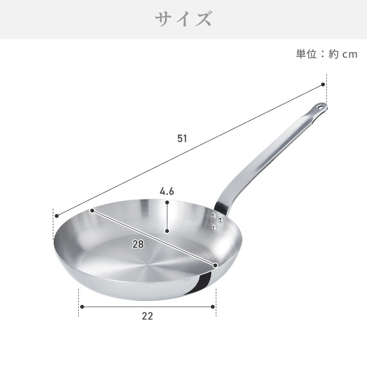 日本製 燕三条 ステンレス3層フライパン 28cm IH対応 ガス火OK アルミクラッド 三層鋼 フライパン フッ素不使用 SUS304 ステンレス製 フライパン シモリュウ プロシード ギフト
