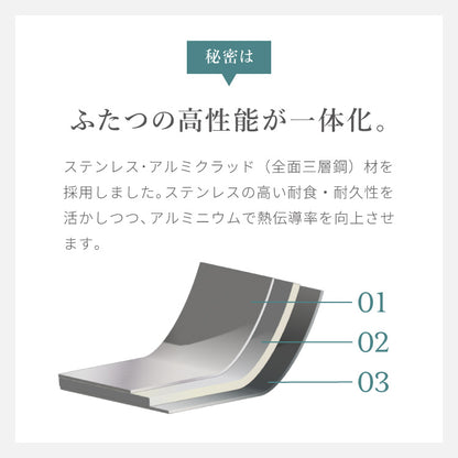 日本製 燕三条 ステンレス3層フライパン 28cm IH対応 ガス火OK アルミクラッド 三層鋼 フライパン フッ素不使用 SUS304 ステンレス製 フライパン シモリュウ プロシード ギフト