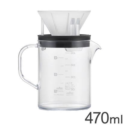 曙産業 コーヒーサーバーストロン400ビーカーコンパクトドリッパーセットブラック TW-3768(代引不可)