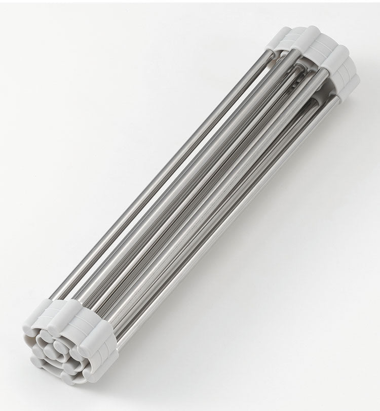 シンクに渡して使える 伸縮水切りラック・ワイド (DS-11) 24.5cm幅 28~45cm スノコ 丸めて収納 水回り 流し 便利 デイズ 折りたたみ 水切りラック コンパクト 省スペース 伸縮式 食器 プレート 巻ける(代引不可)