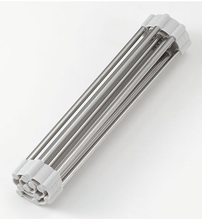 シンクに渡して使える 伸縮水切りラック・ワイド (DS-11) 24.5cm幅 28~45cm スノコ 丸めて収納 水回り 流し 便利 デイズ 折りたたみ 水切りラック コンパクト 省スペース 伸縮式 食器 プレート 巻ける(代引不可)