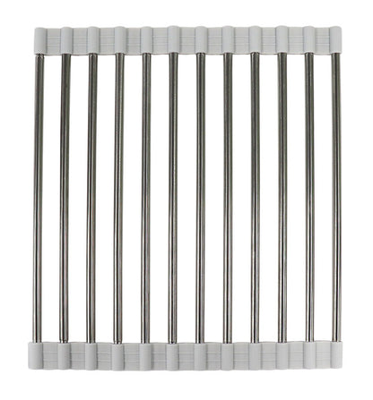 シンクに渡して使える 伸縮水切りラック・ワイド (DS-11) 24.5cm幅 28~45cm スノコ 丸めて収納 水回り 流し 便利 デイズ 折りたたみ 水切りラック コンパクト 省スペース 伸縮式 食器 プレート 巻ける(代引不可)