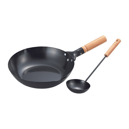 鉄製木柄北京鍋28cm お玉付(代引不可)