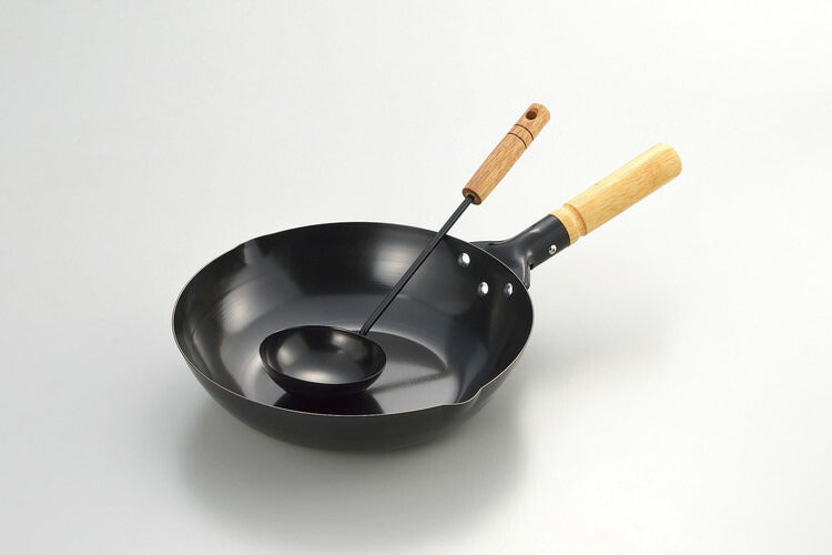 鉄製木柄北京鍋28cm お玉付(代引不可)
