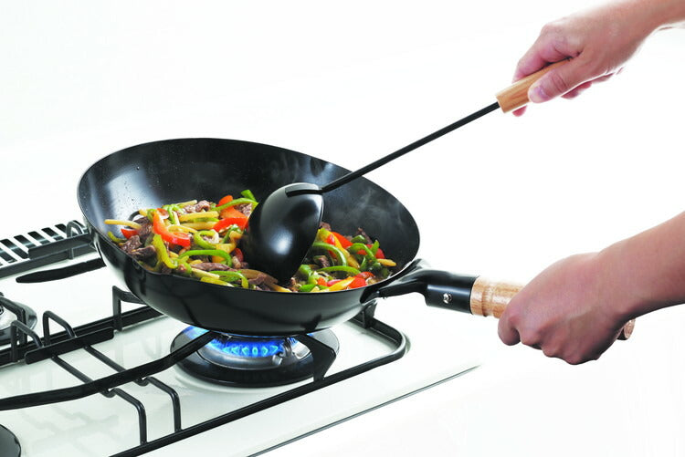 鉄製木柄北京鍋28cm お玉付(代引不可)