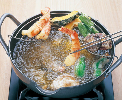 極天極厚揚げ鍋28cm 底厚3.2mm 揚げ物 お鍋 厚さ 油温 天ぷら鍋 熱伝導率 上手 基礎知識 本格的 14品目 レシピブック付