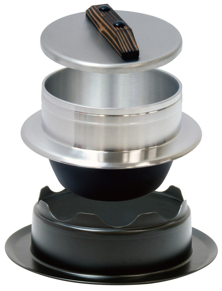 ウルシヤマ金属 謹製 釜炊き三昧 2合炊き 二合炊き KKZ-2 日本製 キッチン おこげ 炊き込みごはん ふっくら ご飯 ごはん 羽釜 炊飯 かまど 使いやすい プレゼントにも(代引不可)