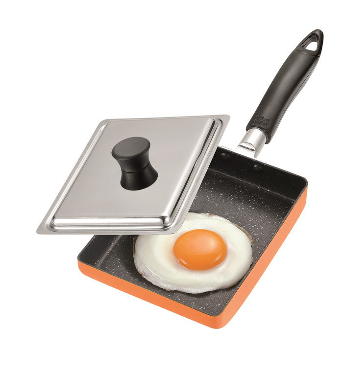 デイリー エッグパン(DEP-01)フタ付 玉子焼 卵焼き器 玉子焼きフライパン 目玉焼 ぎょうざ お弁当 ふっくら フッ素加工【ガス火・IH対応】(代引不可)