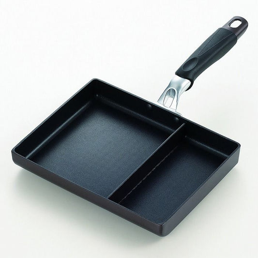 フライパン 卵焼き 玉子焼き IH 【 タマハシ ニューモーニング エッグパン NME-01 】 ツインパン IH対応 仕切り付き フッ素樹脂 加工 お弁当 時間短縮 フライパン(代引不可)