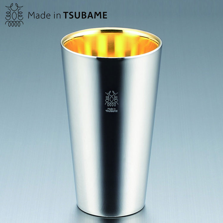 金の贅 18-8ステンレスW構造タンブラー(内面24金メッキ)(代引不可)