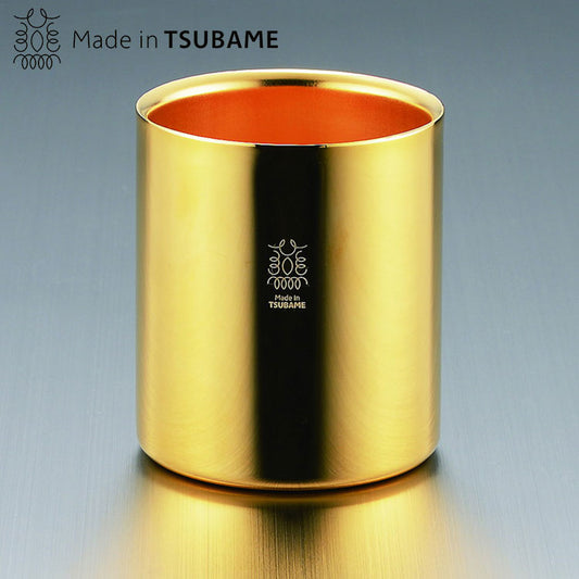 18-8ステンレスW構造24金メッキ仕上タンブラー250ml(代引不可)