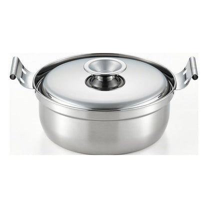 丁度鍋 16cm IH対応 タマハシ 味名人 AM-16W 両手鍋 卓上鍋 一人鍋 ステンレス製 シルバー よせ鍋 蓋付き(代引不可)