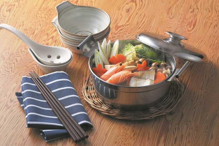 丁度鍋 16cm IH対応 タマハシ 味名人 AM-16W 両手鍋 卓上鍋 一人鍋 ステンレス製 シルバー よせ鍋 蓋付き(代引不可)