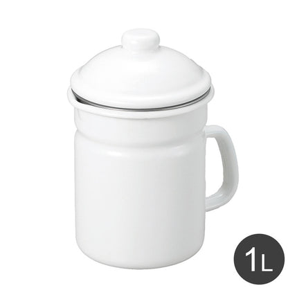 漉しアミ付オイルポット1.0L ホワイト(代引不可)