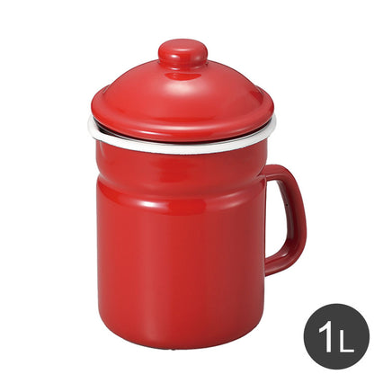 漉しアミ付オイルポット1.0L レッド(代引不可)