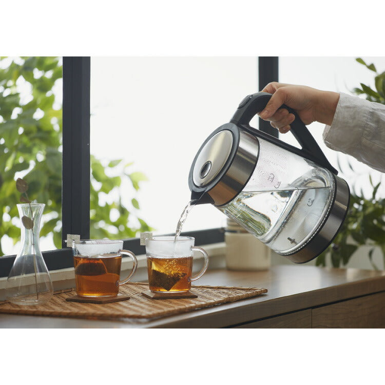 サスティア 温度調整ガラス電気ケトル1.7L(代引不可)