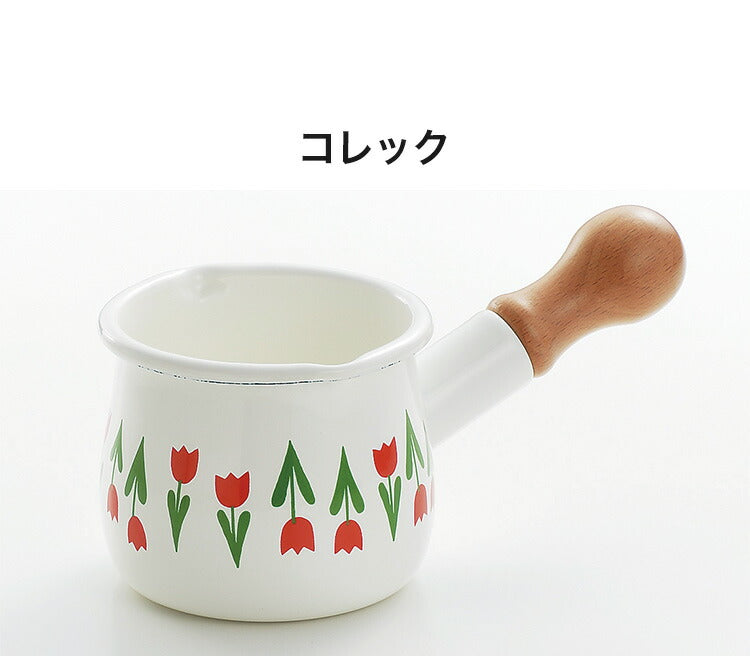 プチミルクパン アデリアレトロ タマハシ 日本製 片手鍋 小鍋 ホーロー製品 ミニ 省スペース 保温性 耐熱性 耐酸性 昭和レトロ レトロ キッチン 台所(代引不可)